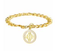 EUEAVAN Bracelet de nœud de sorcière pour femmes Rhinestone Celtic Knot Anklet Nudo De Bruja Bonne Chance Triquetra Trinité Bijoux Wicca Cadeaux irlandais (or 2)