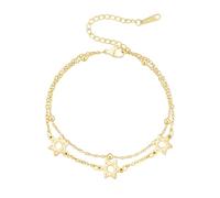 EUEAVAN Bracelet étoile de David hexagramme juif fait maison bracelet cordon rouge hébreu amulette kabbale bénédiction religieuse Israël Hanoukka cadeau pour femme, Réglable, Acier inoxydable, Pas de