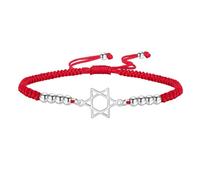 EUEAVAN Bracelet étoile de David hexagramme juif fait maison bracelet cordon rouge hébreu amulette kabbale bénédiction religieuse Israël Hanoukka cadeau pour femme, Réglable, Acier inoxydable, Pas de