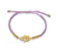 EUEAVAN Bracelet Hamsa Main de Fatima Bracelet de couple réglable avec perles Cabala Main de Fatima Amulette Bijoux faits main tressés Corde porte-bonheur Bracelet en corde rouge, Taglia unica, Acier