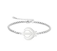 EUEAVAN Bracelet Khanda Sikh Sikh Symbole Épée Sikh Kara Fait à la Main Bracelet Corde Porte-Bonheur Emblème Sacré Miri Piri Amulette Spirituelle Sikhisme Bijoux Religieux Cadeau Punjabi pour Femme