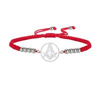 EUEAVAN Bracelet maçonnique boussole symbole de la franc-maçonnerie bracelets maître sceaux amulette maçonnique appartenance religieuse bijoux celtique punk cadeau pour homme femme, Réglable, Acier