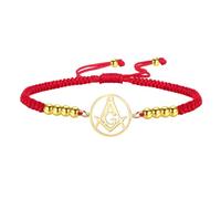 EUEAVAN Bracelet maçonnique boussole symbole de la franc-maçonnerie bracelets maître sceaux amulette maçonnique appartenance religieuse bijoux celtique punk cadeau pour homme femme, Réglable, Acier