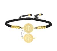 EUEAVAN Bracelet médaille de Saint Benoît fait à la main en corde rouge porte-bonheur double face San Benito avec croix patronne saint amulette chrétienne catholique cadeau religieux pour homme et