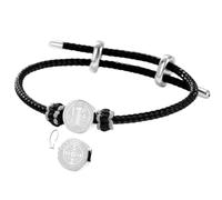 EUEAVAN Bracelet médaille de Saint Benoît fait main double face corde | San Benito Bracelet avec croix d'exorcisme et amulette de saint patron, bijou chrétien catholique, cadeau religieux pour