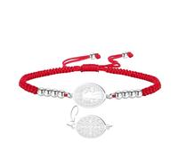 EUEAVAN Bracelet médaille Saint Benoît Bracelet San Benito double face en corde rouge porte-bonheur fait main Croix Saint Patron Amulette Bijoux chrétiens catholiques Cadeau religieux (Argent-rouge)
