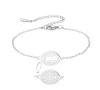 EUEAVAN Bracelet médaille Saint Benoît Bracelet San Benito double face en corde rouge porte-bonheur fait main Croix Saint Patron Amulette Bijoux chrétiens catholiques Cadeau religieux (Argent)