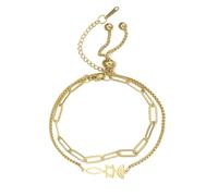 EUEAVAN Bracelet messianique pour femmes Étoile de David Poisson de Jésus Bracelet Menorah Croix de Jérusalem Amulette religieuse juive Bijoux de Hanoukka Cadeau Symbole de prière (Or 2)