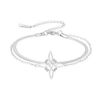 EUEAVAN Bracelet Nœud de Sorcière Bracelet de Cheville Nœud Celtique Nudo De Bruja Bonne Chance Triquetra Trinité Amulette Wiccan Bijoux Cadeaux irlandais pour femmes (argent 2)