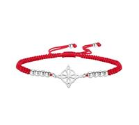 EUEAVAN Bracelet nœud de sorcière irlandais Trinité celtique fait à la main en corde tressée rouge porte-bonheur réglable pour couple Triquetra Wiccan amulette, Medium, Acier inoxydable, Pas de gemme