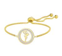 EUEAVAN Bracelet Princesse Wendy Clochette Pixie Elf Magical Dancer Ballet Heart Anklets Cubic Zirconia Angel Wings Jewelry Fairy Tale Quote Cadeau pour femmes (or 2)