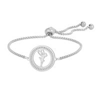 EUEAVAN Bracelet Princesse Wendy Clochette Pixie Elf Magical Dancer Ballet Heart Anklets Cubic Zirconia Angel Wings Jewelry Fairy Tale Quote Cadeau pour femmes (argent 2)