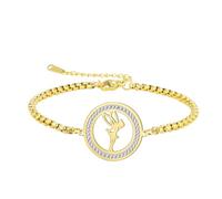 EUEAVAN Bracelet Princesse Wendy Clochette Pixie Elf Magical Dancer Ballet Heart Anklets Cubic Zirconia Angel Wings Jewelry Fairy Tale Quote Cadeau pour femmes (or 1)