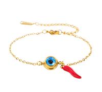 EUEAVAN Bracelets de cheville réglables contre le mauvais œil à 7 nœuds faits à la main avec cordon rouge porte-bonheur pour couple - Kabbale grecque - Amulette de protection en perles - Cadeau pour