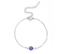 EUEAVAN Bracelets Evil Eye ajustables à 7 nœuds, bracelets de cheville pour couples en fil rouge porte-bonheur faits main, amulette grecque Kabbalah Bijoux (œil maléfique argent)