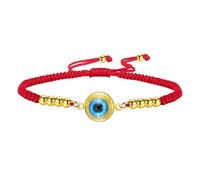 EUEAVAN Bracelets Evil Eye ajustables à 7 nœuds, bracelets de cheville pour couples en fil rouge porte-bonheur faits main, amulette grecque Kabbalah Bijoux (or-rouge)