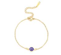 EUEAVAN Bracelets Evil Eye ajustables à 7 nœuds, bracelets de cheville pour couples en fil rouge porte-bonheur faits main, amulette grecque Kabbalah Bijoux (œil maléfique or)