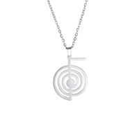 EUEAVAN Cho Ku Rei Symbole de Reiki Collier Cho Ku Rei Symbole d'énergie Amulette de guérison Pendentif Reiki pour les femmes Géométrie Sacrée Yoga Power Spirale Bijoux, m, Acier inoxydable, Pas de