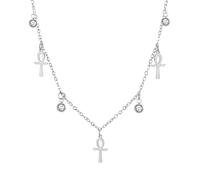 EUEAVAN Collier Ankh Cross Y Pendentif e la vie Œil d'Horus Cartouche Longue chaîne Protection Amulette copte africaine Bijoux religieux égyptiens anciens Cadeau