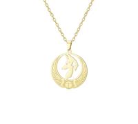 EUEAVAN Collier Anu yptien Anu vec pendentif en forme de croix de la déesse Isis Aile Scarabée Wicca Païen Amulette Pouvoir Magique Amulette de l'Égypte Ancienne Mythologie Bijoux Cadeau