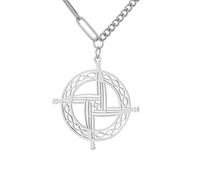EUEAVAN Collier avec croix de Sainte Brigide Pendentif traditionnel Sainte Brigide Amulette croix celtique irlandaise Bijoux religieux chrétiens Cadeau pour femmes et hommes (argent 2)