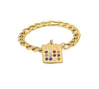 EUEAVAN Collier avec pendentif 12 tribus d'Israël avec inscriptions hébraïques, pierre de naissance juive, amulette, grand prêtre Israël, bijoux pour fille et femme, Acier inoxydable, Pas de gemme