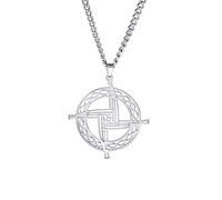 EUEAVAN Collier avec pendentif croix de saint Brigid - Pendentif croix celtique irlandaise traditionnelle - Amulette chrétienne païenne - Bijoux religieux - Cadeau pour femme et homme - Acier