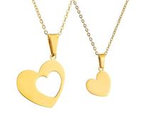 EUEAVAN Collier avec pendentif cœur brisé Best Friend BFF Foever avec deux demi-cœurs assortis pour couples, cadeau de Saint-Valentin, Moyen, Acier inoxydable, Pas de pierre précieuse