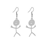 EUEAVAN Collier avec pendentif drôle personnalisé visage souriant doigt d'honneur tendance cool déclaration créative unique en acier inoxydable fait à la main bijoux d'amitié cadeau