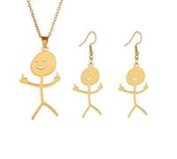 EUEAVAN Collier avec pendentif drôle personnalisé visage souriant doigt d'honneur tendance cool déclaration créative unique en acier inoxydable fait à la main bijoux d'amitié cadeau