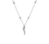 EUEAVAN Collier avec pendentif en corne italienne contre le mauvais œil bleu - Troisième œil du diable - Pour femme, Moyen, Acier inoxydable, Pas de pierre précieuse