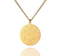 EUEAVAN Collier avec pendentif en forme de e Salomon - Sceau de Salomon - Talisman de protection - Bijou occulte - Cadeau islamique - Pour homme et femme, Acier inoxydable, Pas de gemme