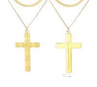 EUEAVAN Collier avec pendentif en forme de croix et nœud celtique irlandais, amulette religieuse chrétienne, cadeau de baptême ou de Pâques pour homme et femme, Moyen, Acier inoxydable, Pas de pierre