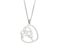 EUEAVAN Collier avec pendentif en forme de cœur pour fille - En acier inoxydable - Taille M - Sans pierre précieuse, Medium, Acier inoxydable, Pas de gemme