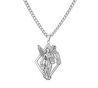 EUEAVAN Collier avec pendentif en forme d'écailles pour femme grecque - Cadeau idéal pour avocat, avocat, étudiant, Moyen, Acier inoxydable, Pas de pierre précieuse