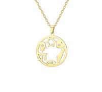 EUEAVAN Collier avec pendentif étoile de David Chai Main de Fatima mauvais œil Israël - Amulette de protection juive - Foi hébraïque - Kabbale - Cadeau pour femme, Moyen, Acier inoxydable, Pas de