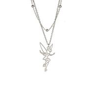 EUEAVAN Collier avec pendentif fée clochette de princesse Wendy - Pendentif fée Pixie - Tendance - Exquis - Danseuse magique - Bijoux ras du cou - Citation de conte de fées - Pour filles et femmes