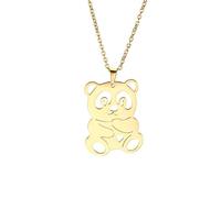 EUEAVAN Collier avec pendentif panda géant mignon Animal Panda Lovers en acier inoxydable Hip Hop Simple pour femme, maman, cadeau d'anniversaire, Acier inoxydable, Pas de pierre précieuse