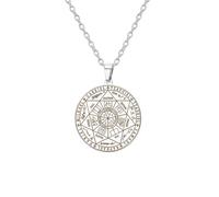 EUEAVAN Collier avec pendentif représentant les 7 archanges Nœud celtique Nudo De Bruja Sigil de l'archange Saint Michel Pendentif Talisman catholique Bijoux Wiccan Cadeau (Petit pendentif argent)