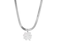 EUEAVAN Collier avec pendentif trèfle à quatre feuilles porte-bonheur simple ras-de-cou d'amitié porte-bonheur bijoux, m, Acier inoxydable, Il ne s'agit pas d'une pierre précieuse
