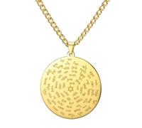 EUEAVAN Collier Ayatul Kursi 99 noms d'Allah Asma - Ul - Husna Collier pendentif femme musulmane islamique Cadeau Aïd Ramadan, Acier inoxydable (or 2)