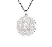 EUEAVAN Collier Ayatul Kursi 99 noms d'Allah Asma - Ul - Husna Collier pendentif femme musulmane islamique Cadeau Aïd Ramadan, Acier inoxydable (argent)