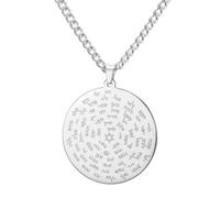 EUEAVAN Collier Ayatul Kursi 99 noms d'Allah Asma - Ul - Husna Collier pendentif femme musulmane islamique Cadeau Aïd Ramadan, Acier inoxydable (argent 2)