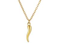 EUEAVAN Collier Bleu Cornicello avec Troisième Œil du Diable en Corne Italienne, Pendentif Superposé en Forme d'Œil du Mauvais Œil, Talisman de Protection et de Chance, Bijoux Cadeau pour Femmes