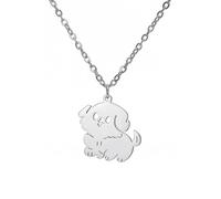 EUEAVAN Collier Chien Chiot Cute Cat Pet Paw Print Pendant Acier inoxydable Memorial Animal Bijoux Cadeau pour Propriétaire de Chien (argent)