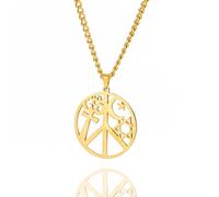 EUEAVAN Collier Coexistence en Paix Pendentif Coexist Harmony om/Étoile de David/Crescent/Yin Yang/Croix/Peace Collier Multi Religieux Spirituel pour Femmes Amulette Hommes (or 2)
