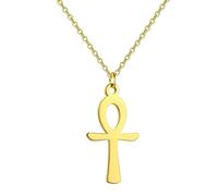 EUEAVAN Collier Croix Ankh pour Femme Pendentif Croix e Vie Tour de cou classique Amulette Copte Egyptienne Bijoux Cadeaux pour Fille Hommes