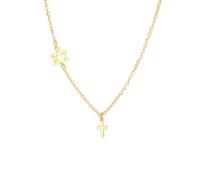 EUEAVAN Collier croix étoile de David pour femme Pendentif étoile juive hexagramme à six branches Croix chrétienne Bijoux religieux chrétiens Cadeau de Hanoukka Israël (or)