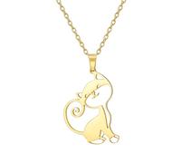 EUEAVAN Collier de chat pour les femmes pendentif chaton argenté accessoires animaux mignon bijoux cadeaux d'amitié pour les amoureux des chats (chat or 2)