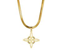 EUEAVAN Collier de nœud de sorcière pour les femmes pendentif nœud celtique irlandais Triquetra Trinité nœud triangulaire Bijoux viking Cadeau païen Chaîne claviculaire Filles (Nœud celtique or)
